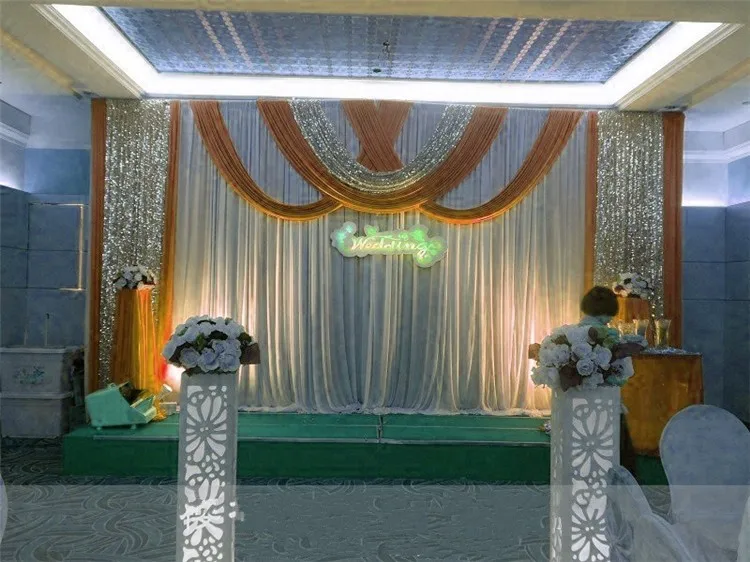 20ft*10ft Luxury ice silk Wedding Backdrop Stage Curtains with swags Silver Sequin Fabric Wedding Props Satin Drape curtain
20ft*10ft Luxury ice silk Wedding Backdrop Stage Curtains with swags Silver Sequin Fabric Wedding Props Satin Drape curtain