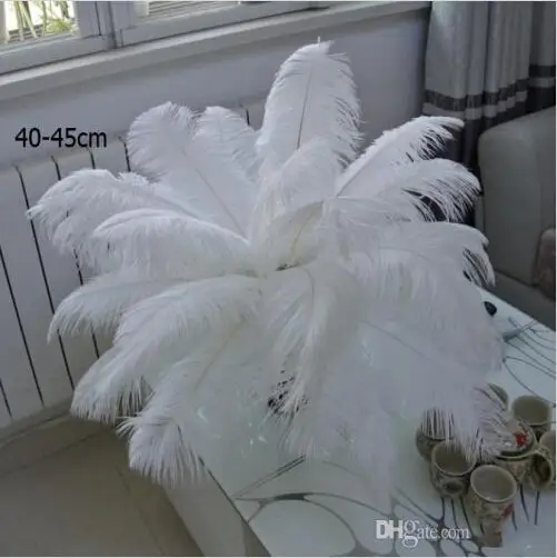10-12 inch White Ostrich Feather Plume Craft Supplies Wedding Party Table Centerpieces Decoration