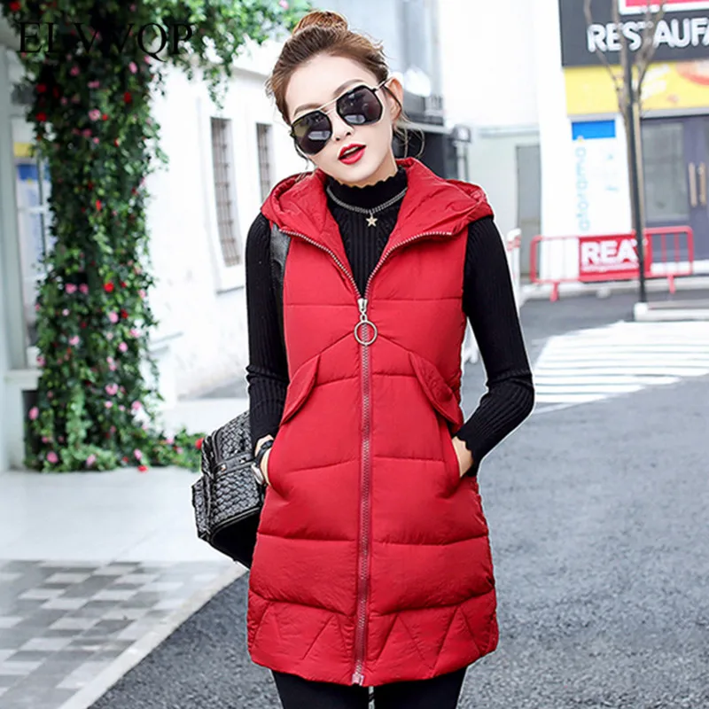 Korean Woman Long Vest Plus Size Cotton Winter Hooded Waistcoat Women Coat Chaqueta Mujer 2018 Casual Sleeveless Vest Jacket
Korean Woman Long Vest Plus Size Cotton Winter Hooded Waistcoat Women Coat Chaqueta Mujer 2018 Casual Sleeveless Vest Jacket