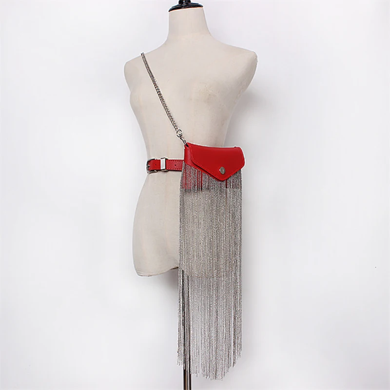 Fanny Pack Waist Bag Metal Tassel Belt Bags Luxury Design Brand Belt Chain Hip Hop Punk Bags for women 2019
Fanny Pack Waist Bag Metal Tassel Belt Bags Luxury Design Brand Belt Chain Hip Hop Punk Bags for women 2019