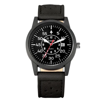 

Mens Watches Top Brand XINEW 2018 Russian Army Fashion Leather Calendar Casual Quartz Date Wrsit Watch Reloj Hombre Moda Marca