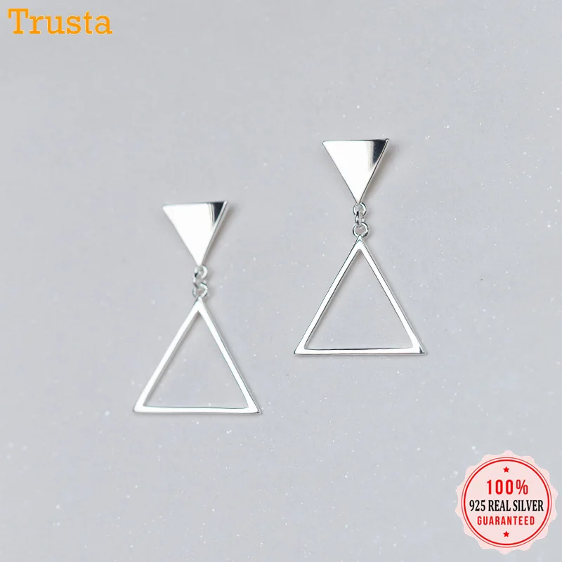 Trusta 100% 925 Sterling Silver Jewelry Women's Fashion Stud Earrings Simple Triangles Earing Gift For Girls Kid Lady DS1340
Trusta 100% 925 Sterling Silver Jewelry Women's Fashion Stud Earrings Simple Triangles Earing Gift For Girls Kid Lady DS1340