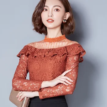 2018 New Autumn women Chiffon blouse shirts long sleeved lace sexy hollow blouse collar ladies casual high neck clothing 92B 30
2018 New Autumn women Chiffon blouse shirts long sleeved lace sexy hollow blouse collar ladies casual high neck clothing 92B 30