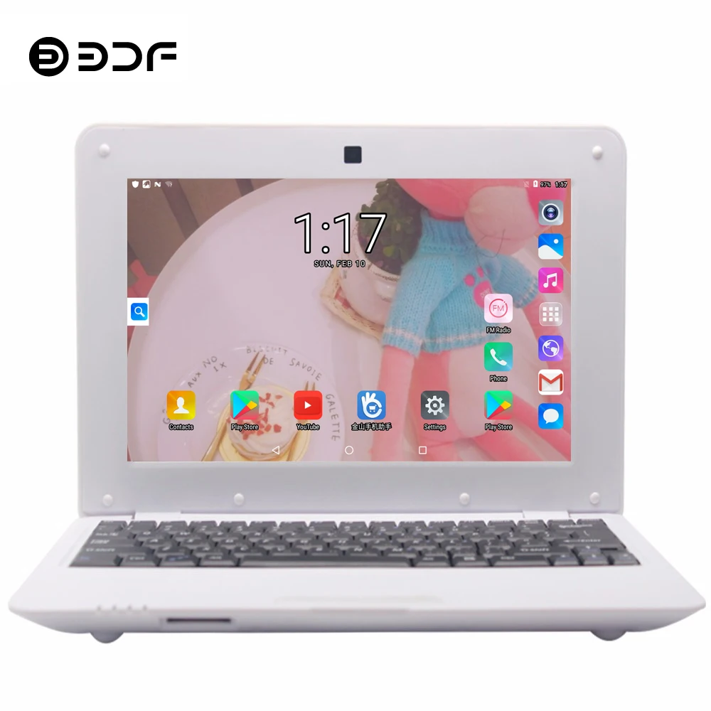 

BDF 10.1 Inch Notebook Android Laptop Laptop 1GB/8GB Quad Core Android 6.0 WiFi Mini Netbook Bluetooth Computer Tablets Pc 10