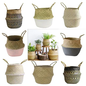 Household Foldable Natural Seagrass Woven Storage Pot Garden Flower Vase Hanging Basket With Handle Storage Bellied Basket
Household Foldable Natural Seagrass Woven Storage Pot Garden Flower Vase Hanging Basket With Handle Storage Bellied Basket