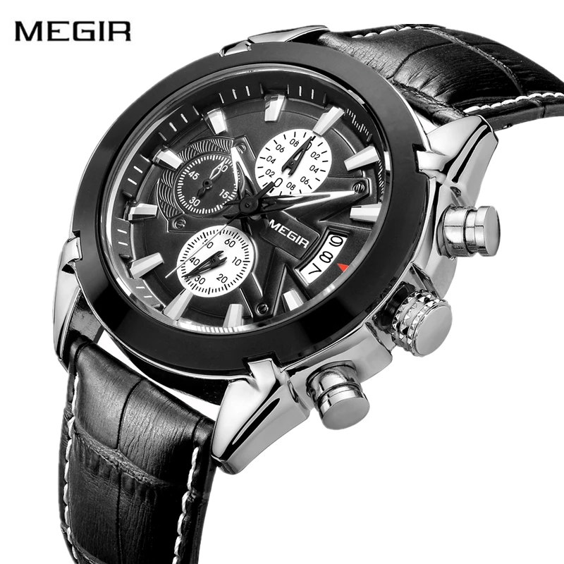 MEGIR Fashion Chronograph Watch Men Top Brand Luxury Military Sport Watches Men's Watch Leather Men Watch Relogio Masculino
MEGIR Fashion Chronograph Watch Men Top Brand Luxury Military Sport Watches Men's Watch Leather Men Watch Relogio Masculino