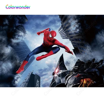 Colorwonder Superhero Theme Spider-Man Peter Frighting with Bad Guy Photo Background Modern City Backdrop for Kids Birthday Prop
Colorwonder Superhero Theme Spider-Man Peter Frighting with Bad Guy Photo Background Modern City Backdrop for Kids Birthday Prop