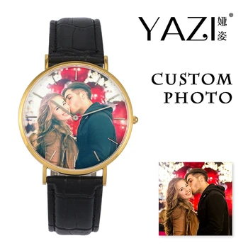 YAZI Unique Design Custom Watch Photo Lovers Gift Couple Watch Lucky Logo Print in Dial Wrist Watch for Men And Women's Souvenir 
YAZI Unique Design Custom Watch Photo Lovers Gift Couple Watch Lucky Logo Print in Dial Wrist Watch for Men And Women's Souvenir