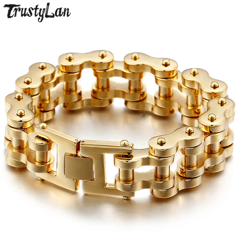 TrustyLan New Gold Color Stainless Steel 22MM Motorcycle Bicycle Chain Bracelet Men Punk Rock Biker Jewelry Friendship Bracelets
TrustyLan New Gold Color Stainless Steel 22MM Motorcycle Bicycle Chain Bracelet Men Punk Rock Biker Jewelry Friendship Bracelets