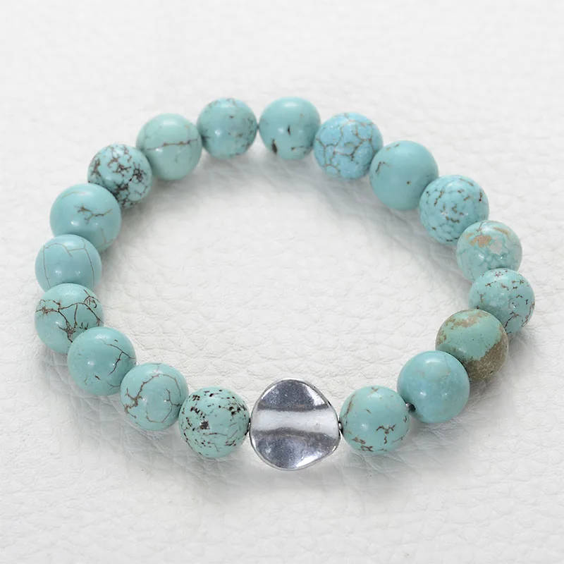 Miasol Natural Turquoises Stone Beaded Antique Silver Metal Charm Bracelet Homme Femme Charms Men Strand Beads Yoga Bracelet
Miasol Natural Turquoises Stone Beaded Antique Silver Metal Charm Bracelet Homme Femme Charms Men Strand Beads Yoga Bracelet