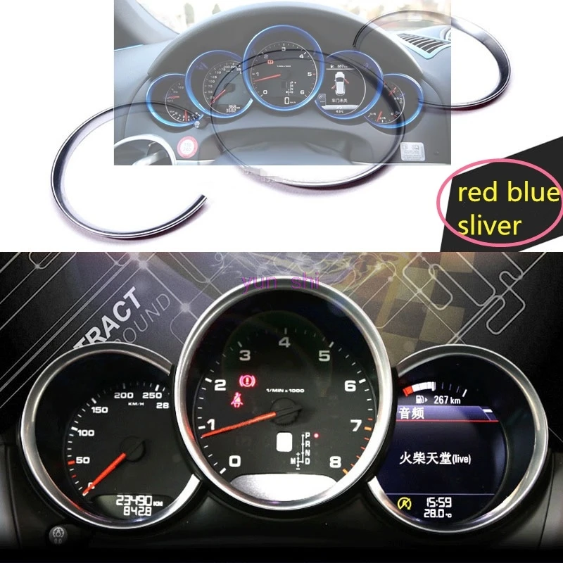3 colors Car Dash Board Dashboard Decoration Ring Sticker Car-styling For Porsche Macan 911 Cayenne Panamera Boxster Accessories