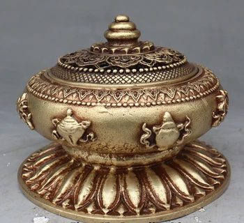 zhaorui588617>>>5" Chinese FengShui Bronze 8 Auspicious Symbol Incense Burner Censer Statue
zhaorui588617>>>5" Chinese FengShui Bronze 8 Auspicious Symbol Incense Burner Censer Statue