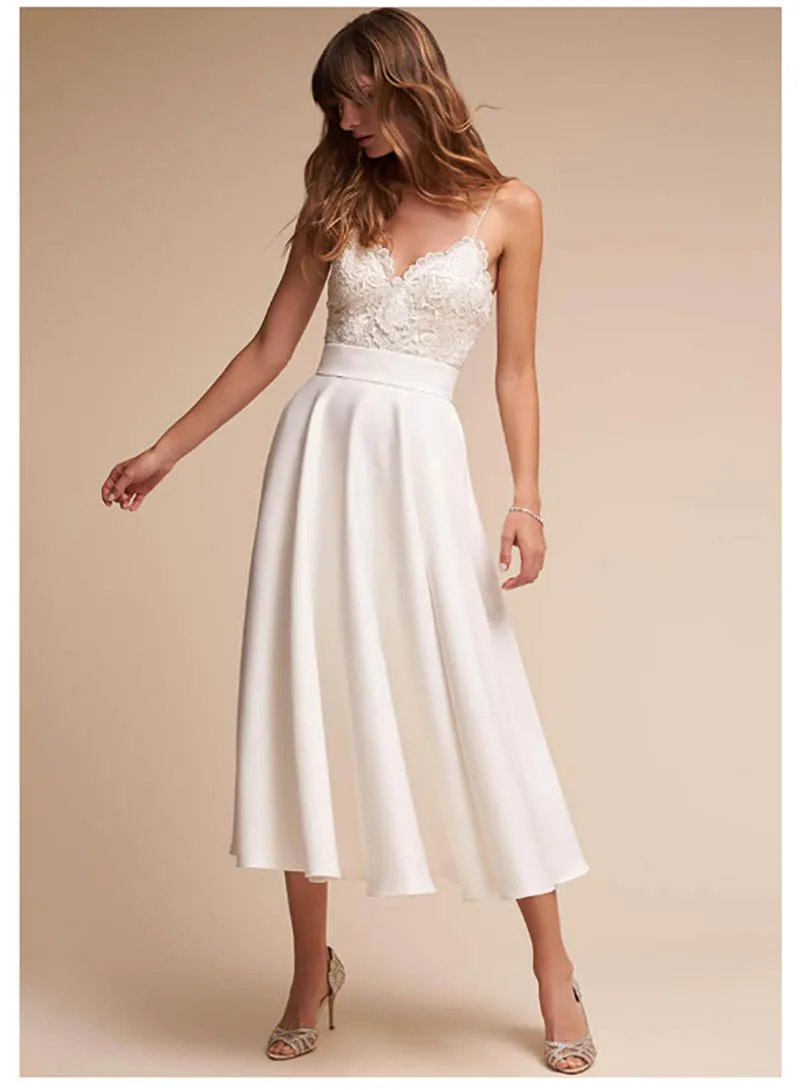 Smileven Short Beach Wedding Dress Spaghetti Straps White Beach Bride Dresses Mid-Calf Wedding Bridal Gowns 2019 Custom Made
Smileven Short Beach Wedding Dress Spaghetti Straps White Beach Bride Dresses Mid-Calf Wedding Bridal Gowns 2019 Custom Made