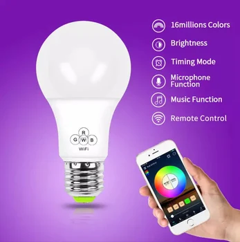 BOLEDENGYE RGB E27 Wireless WiFi Control Smart Light Bulb Lamp 4.5W 6.5W Voice control 110 - 240V Remote Control Light Bulb
BOLEDENGYE RGB E27 Wireless WiFi Control Smart Light Bulb Lamp 4.5W 6.5W Voice control 110 - 240V Remote Control Light Bulb