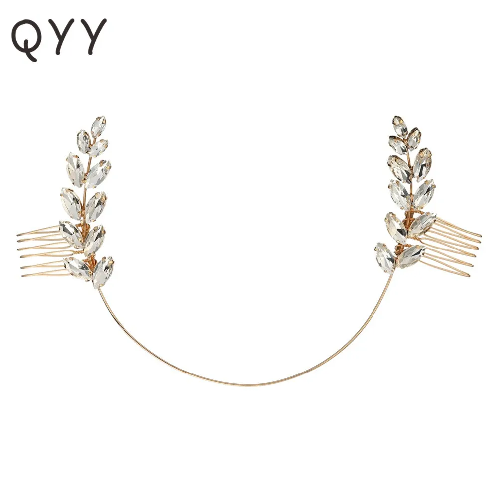 QYY Classic Gold Color Leaves Crystal Hair Combs Wedding Hair Ornaments Accessories Jewelry Bridal Headpieces for Women
QYY Classic Gold Color Leaves Crystal Hair Combs Wedding Hair Ornaments Accessories Jewelry Bridal Headpieces for Women