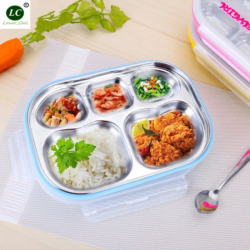 Student Lunch Box Tableware Specialty Plate SS#304 Dinner box 5-grids with PP cover with Double Wall
Student Lunch Box Tableware Specialty Plate SS#304 Dinner box 5-grids with PP cover with Double Wall