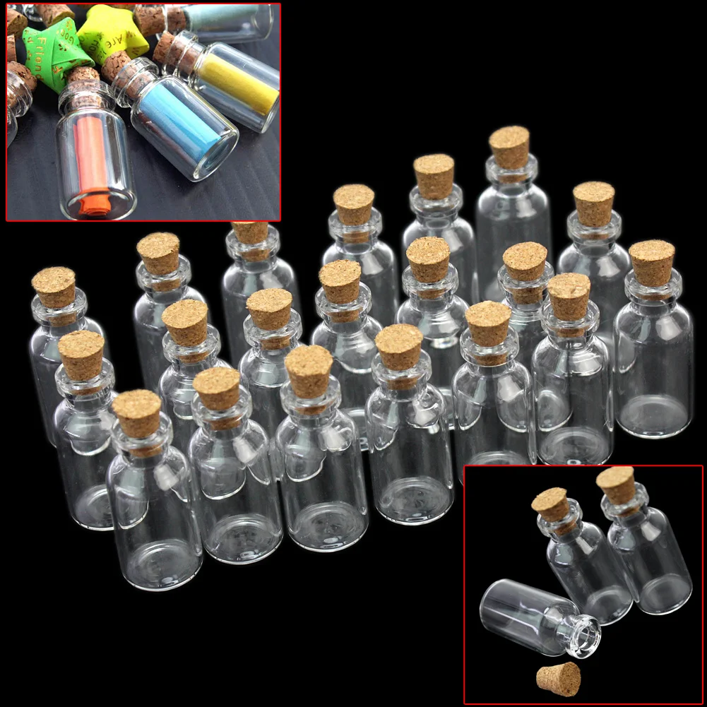 20pcs Mini Clear Transparent Empty Glass Bottles 5ml Vials Jars with Cork Small Tiny Corked Messages Wishing Bottle Container
20pcs Mini Clear Transparent Empty Glass Bottles 5ml Vials Jars with Cork Small Tiny Corked Messages Wishing Bottle Container