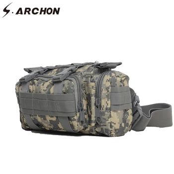 

S.ARCHON Travelling Military Pack Men Belt Loops Many Pockets Army Waist Bags Molle Pouch Combat Soldier Support Backpack Bag