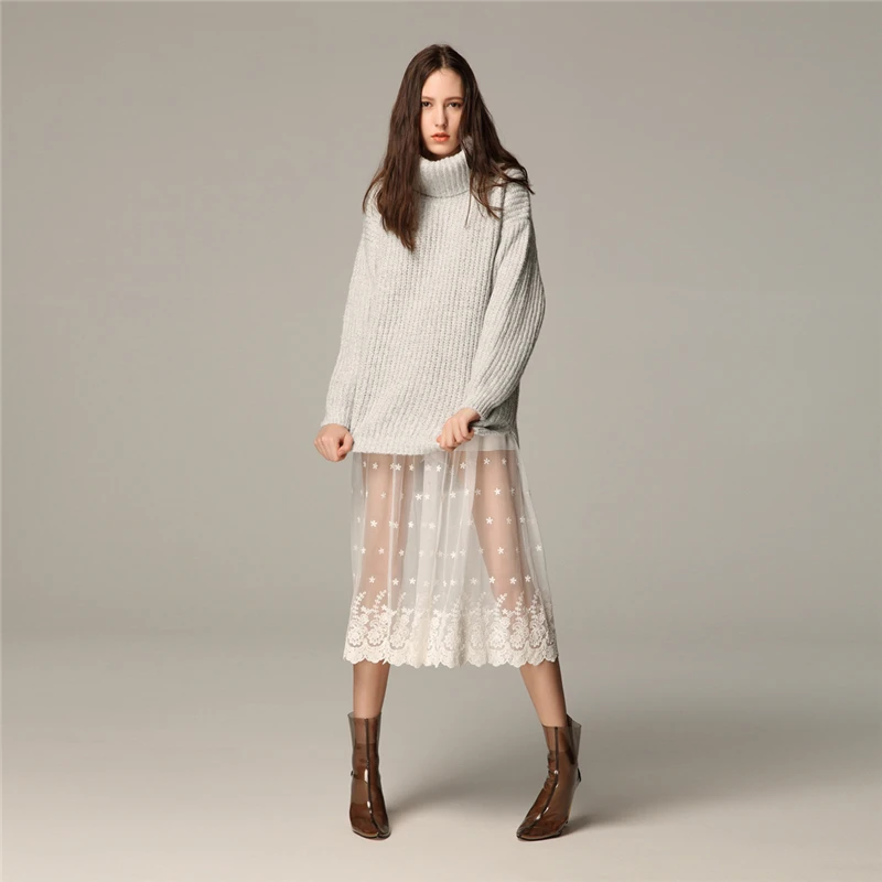 Autumn Winter Women Sexy Lace Mesh Skirts Korean Fashion Casual Elegant Tulle Floral Embroidery High Waist White Midi Skirt
Autumn Winter Women Sexy Lace Mesh Skirts Korean Fashion Casual Elegant Tulle Floral Embroidery High Waist White Midi Skirt
