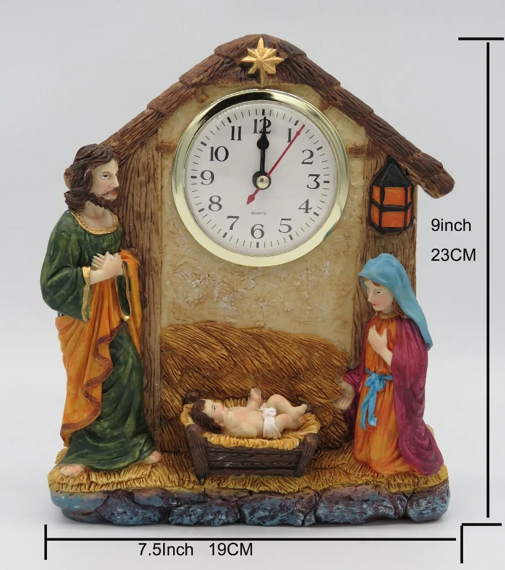 Hankroi Desk Clock Resin 9 Inches Height Table Clock Religious Theme Jesus Christ Holy Family Hand Painted
Hankroi Desk Clock Resin 9 Inches Height Table Clock Religious Theme Jesus Christ Holy Family Hand Painted