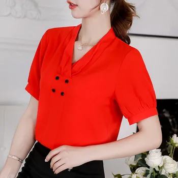 Summer 2019 Casual White Chiffon Blouse V-Neck Short Sleeve Shirt Plus Size Women Clothes Korean Fashion Shirts Slim Ladies Tops
Summer 2019 Casual White Chiffon Blouse V-Neck Short Sleeve Shirt Plus Size Women Clothes Korean Fashion Shirts Slim Ladies Tops