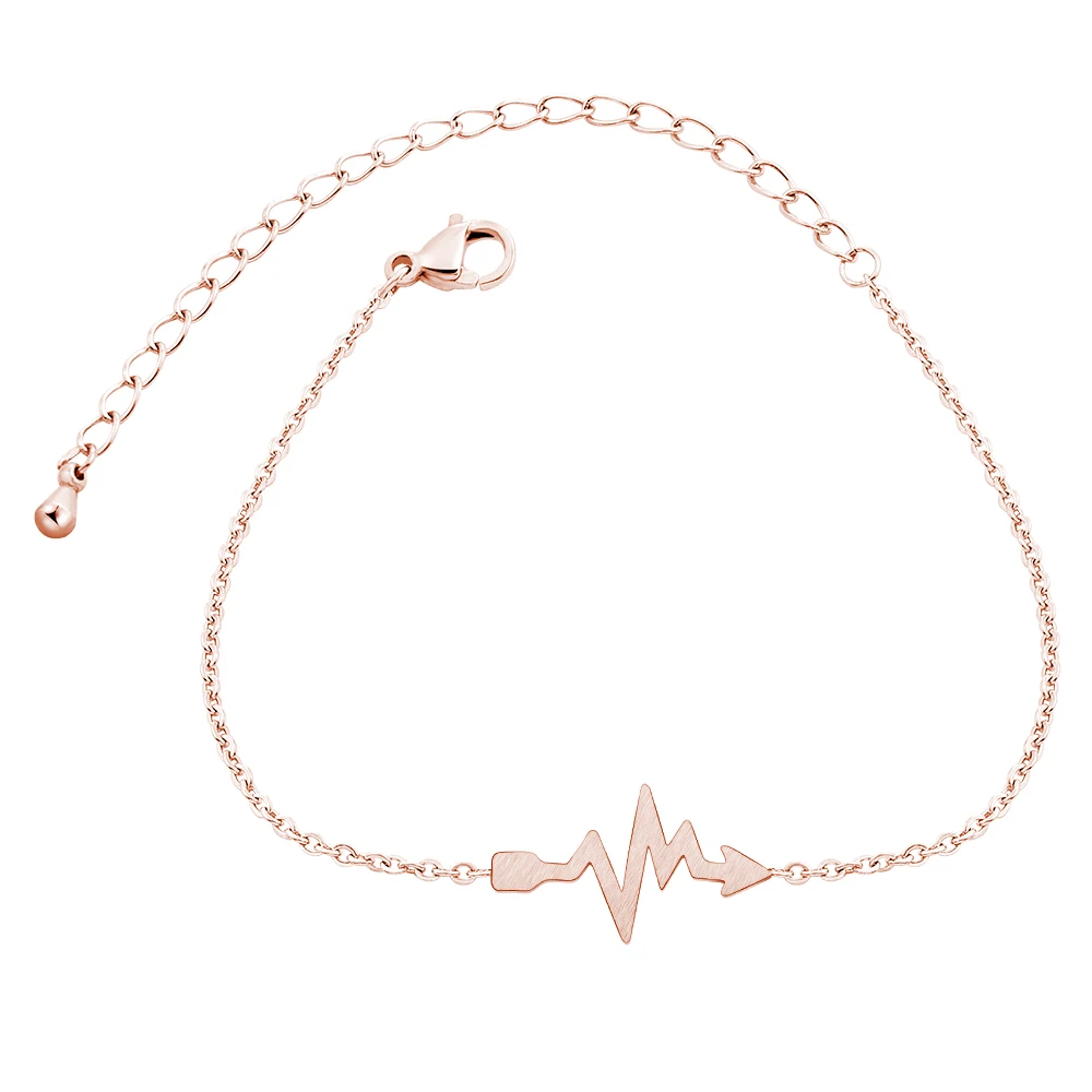 Rose Gold Wave Bracelets Vintage Jewelry Simple Heartbeat Link Bracelet For Women Stainless Steel Armband Heren
Rose Gold Wave Bracelets Vintage Jewelry Simple Heartbeat Link Bracelet For Women Stainless Steel Armband Heren