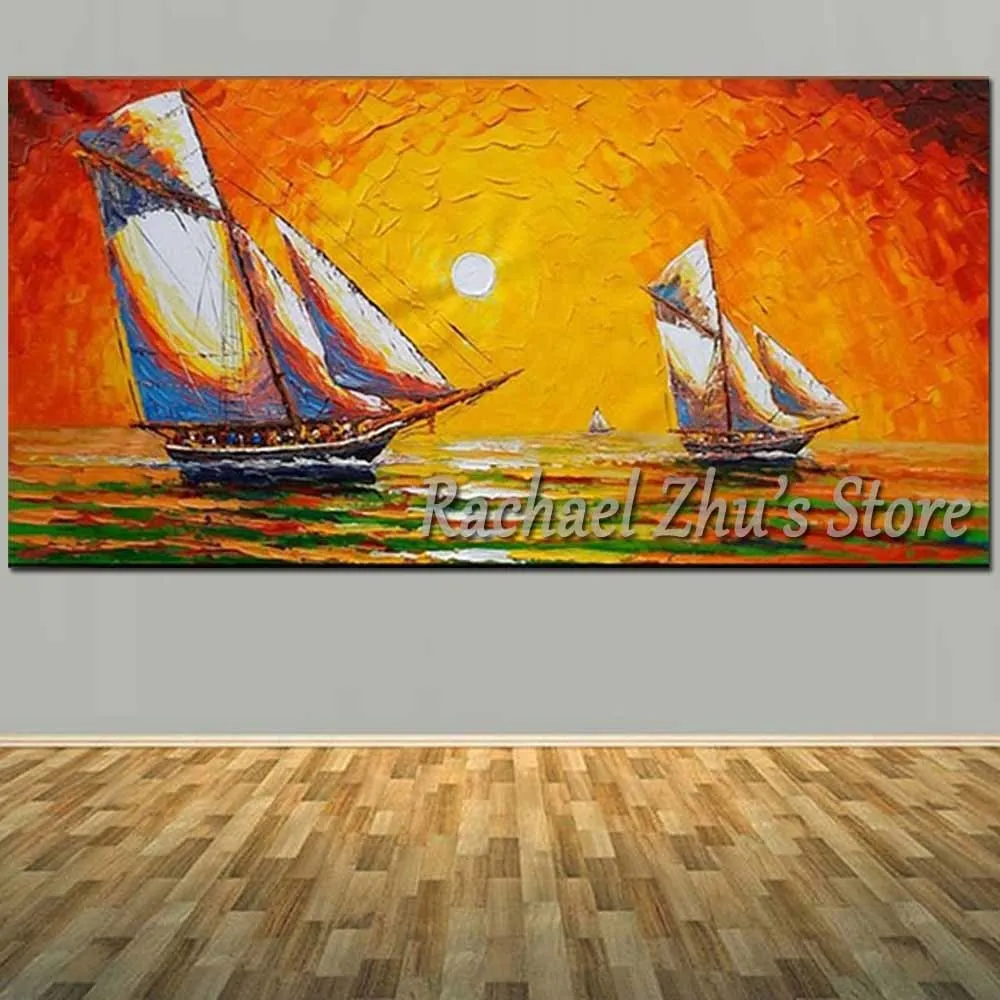 Hand Painted Canvas Texture Sail Boat Seascape Oil Painting On Canvas Abstract Sea Boat Wall Picture Living Room Home Wall Decor
Hand Painted Canvas Texture Sail Boat Seascape Oil Painting On Canvas Abstract Sea Boat Wall Picture Living Room Home Wall Decor