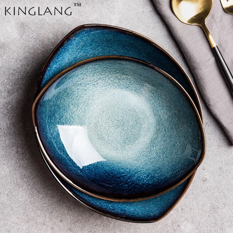 KINGLANG Blue Eye Kiln Glaze Ceramic Tableware Dish Plate Ice Crack Porcelain Dinnerware Set
KINGLANG Blue Eye Kiln Glaze Ceramic Tableware Dish Plate Ice Crack Porcelain Dinnerware Set