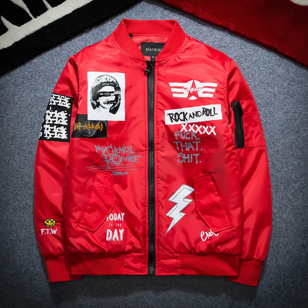 Men Print letter Plus Size Stand Collar Bomber Jacket Fashion Casual Outwear Men's Coat Bomb Baseball Jackets
Men Print letter Plus Size Stand Collar Bomber Jacket Fashion Casual Outwear Men's Coat Bomb Baseball Jackets