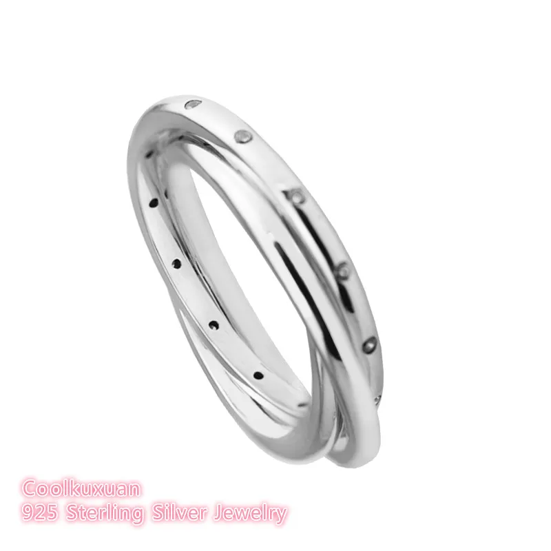 

100% 925 Sterling-Silver-Jewelry Clear CZ Rings For Women Men Silver Swirling Symmetry Ring 2017 Spring Authentic Jewelry Gift