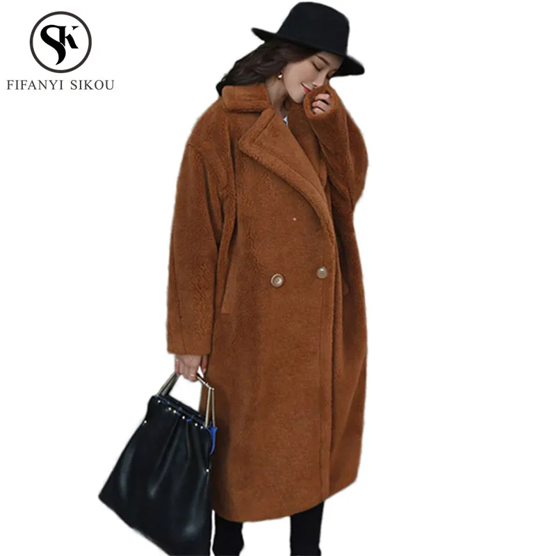 2018 Winter coat women Wool coat Thick Warm Lambswool Double Breasted Coats Fashion Ladies Loose Overcoat Long Woolen coat LP398
2018 Winter coat women Wool coat Thick Warm Lambswool Double Breasted Coats Fashion Ladies Loose Overcoat Long Woolen coat LP398