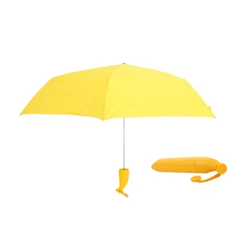

Beauty Women UV Protection Sun Rain Umbrella Novelty Folding Yellow Banana Umbrella BS