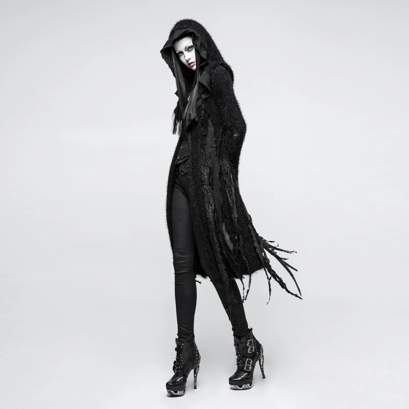 Gothic vampire Performance Women Black Long Trench Coat Asymmetric Hole Knit Irregular Halloween Witch Outwear Coat
Gothic vampire Performance Women Black Long Trench Coat Asymmetric Hole Knit Irregular Halloween Witch Outwear Coat