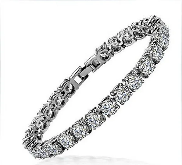 

1 Carat Round Excellent Design Real Sona Synthetic Diamonds bracelet Lovely Women Engagement hand Chain A-OK Quality Never Fade