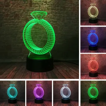 Novelty Diamond Ring Creative 7 Color Changing 3D Night Light RGB Mood Wedding Anniversary Bedroom Table Decor Romantic Gifts
Novelty Diamond Ring Creative 7 Color Changing 3D Night Light RGB Mood Wedding Anniversary Bedroom Table Decor Romantic Gifts