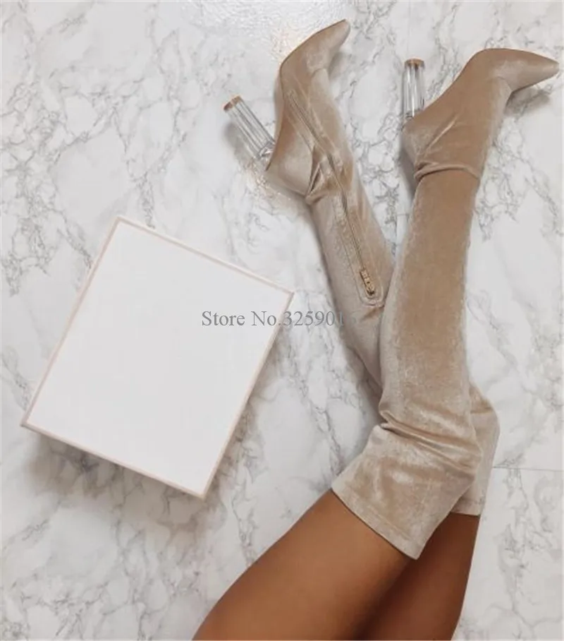 New Design Women Fashion Open Toe Over Knee Velvet Thick Heel Boots Sexy Bandage Transparent High Heel Long Boots
New Design Women Fashion Open Toe Over Knee Velvet Thick Heel Boots Sexy Bandage Transparent High Heel Long Boots