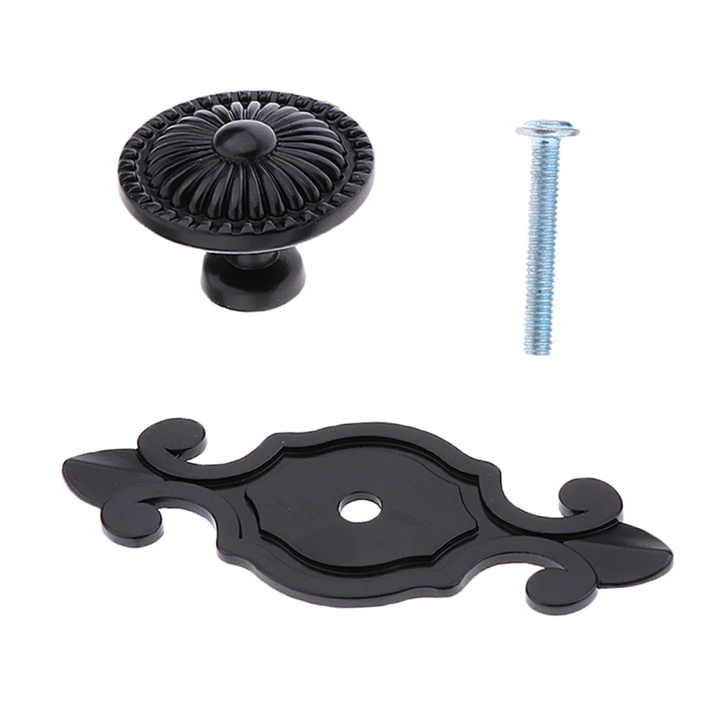 Retro Kitchen Cabinet Cupboard Door Drawer Pull Knob Handle Black Retro Kitchen Cabinet Cupboard Door Drawer Pull Knob Handle Black
