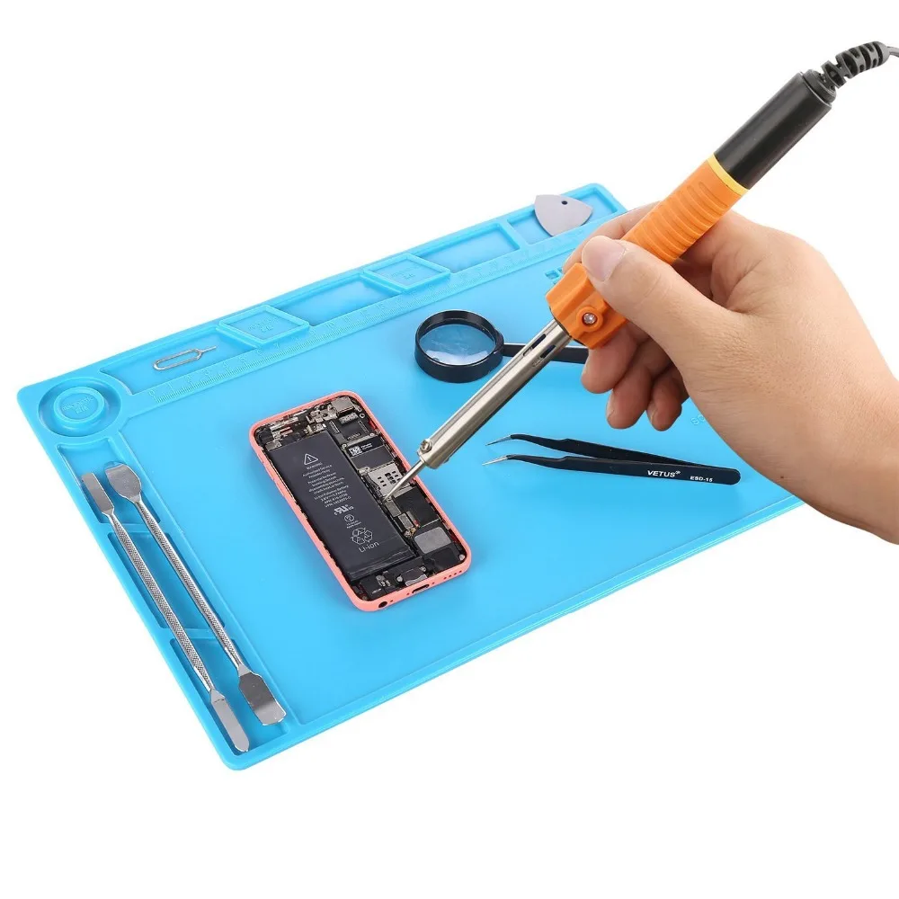 New 35x25cm Magnetic Screw Repair Mat Heat Insulation Silicone Repair Tools Desk Mat BGA Soldering with Screw Keeper for iphone
New 35x25cm Magnetic Screw Repair Mat Heat Insulation Silicone Repair Tools Desk Mat BGA Soldering with Screw Keeper for iphone