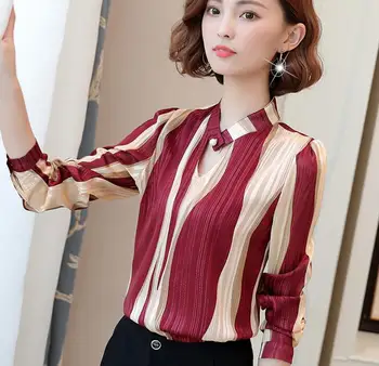 Striped Women Shirts 2018 Spring Diamonds Office Chiffon BLouses Long Sleeve Print Fashion Ladies Tops roupas femininas F068
Striped Women Shirts 2018 Spring Diamonds Office Chiffon BLouses Long Sleeve Print Fashion Ladies Tops roupas femininas F068