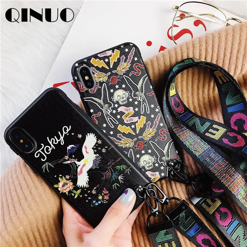 QINUO Cool Skull Hummingbird relief Strap Case For iPhone 6 6s 7 8 Plus Abstract Crane Flower Soft Case For iPhone X XS Max XR
QINUO Cool Skull Hummingbird relief Strap Case For iPhone 6 6s 7 8 Plus Abstract Crane Flower Soft Case For iPhone X XS Max XR