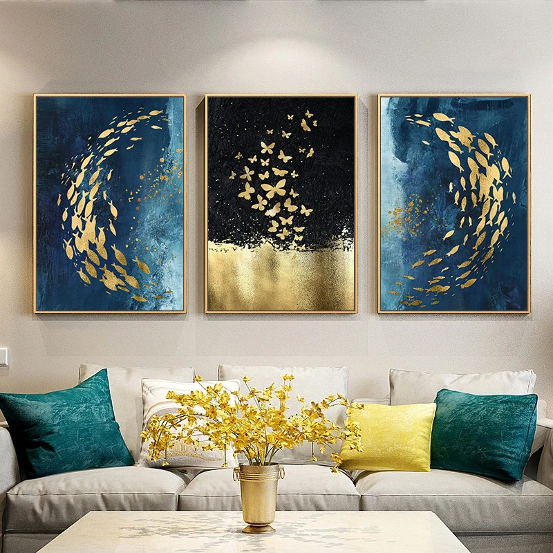 Nordic Golden Black Fish Butterfly Wall Art Canvas Poster Print Canvas Painting Decorative Picture for Living Room Home Decor
Nordic Golden Black Fish Butterfly Wall Art Canvas Poster Print Canvas Painting Decorative Picture for Living Room Home Decor