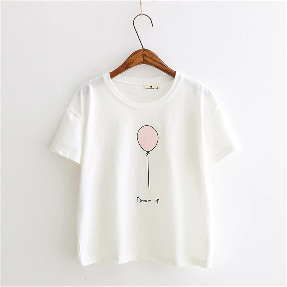 Daddy Chen Summer Balloon Tshirt Dream Up T Shirt Print Cartoon Femme Fashion Short Sleeve Solid O Neck Basic Top School Girls
Daddy Chen Summer Balloon Tshirt Dream Up T Shirt Print Cartoon Femme Fashion Short Sleeve Solid O Neck Basic Top School Girls