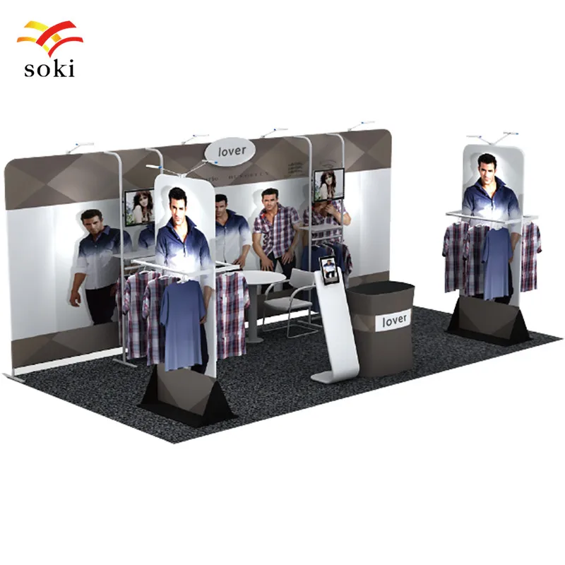 20ft*7.5ft High Quality Straight Tension Fabric Display Exhibition Booth with shelf +Display Rack +Stand Sign+Counter(NO TV)
20ft*7.5ft High Quality Straight Tension Fabric Display Exhibition Booth with shelf +Display Rack +Stand Sign+Counter(NO TV)
