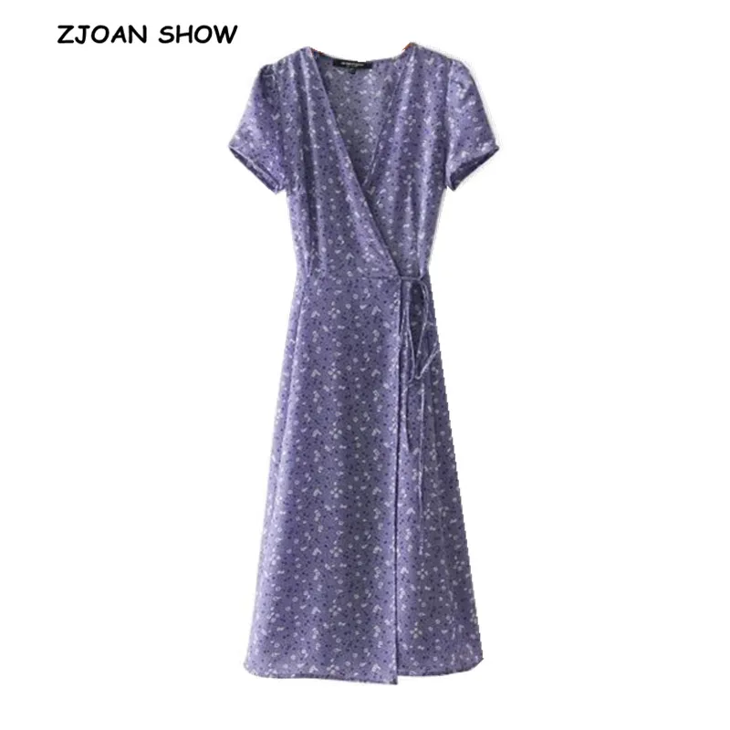 French Cross V neck Floral Print Wrap Dress 2018 Woman Lacing up Waist Slit Mid Long Slim Fit Summer Dresses 2 colors
French Cross V neck Floral Print Wrap Dress 2018 Woman Lacing up Waist Slit Mid Long Slim Fit Summer Dresses 2 colors