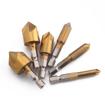 6pcs 6mm-19mm HSS Titanium 5 Flute 90 Degree Chamfer Cutter Countersink Drill Bit Set
6pcs 6mm-19mm HSS Titanium 5 Flute 90 Degree Chamfer Cutter Countersink Drill Bit Set