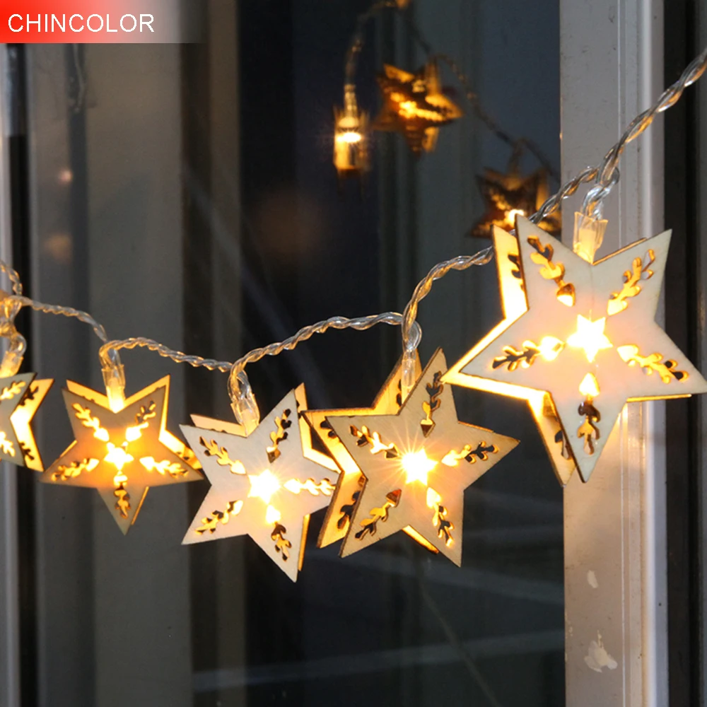Wooden Holiday lights five-pointed star Led Light string 20-38Leds 5-10m EU Plug Garland Birthday Party christmas fairy decor DA
Wooden Holiday lights five-pointed star Led Light string 20-38Leds 5-10m EU Plug Garland Birthday Party christmas fairy decor DA