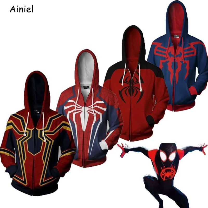 Spider Man Cosplay Costume Hoodie Sweatshirt Avengers 4 Endgame Super Heroes 3D Print Hoodies Hooded Zipper Jacket Tops Boy Men 
Spider Man Cosplay Costume Hoodie Sweatshirt Avengers 4 Endgame Super Heroes 3D Print Hoodies Hooded Zipper Jacket Tops Boy Men