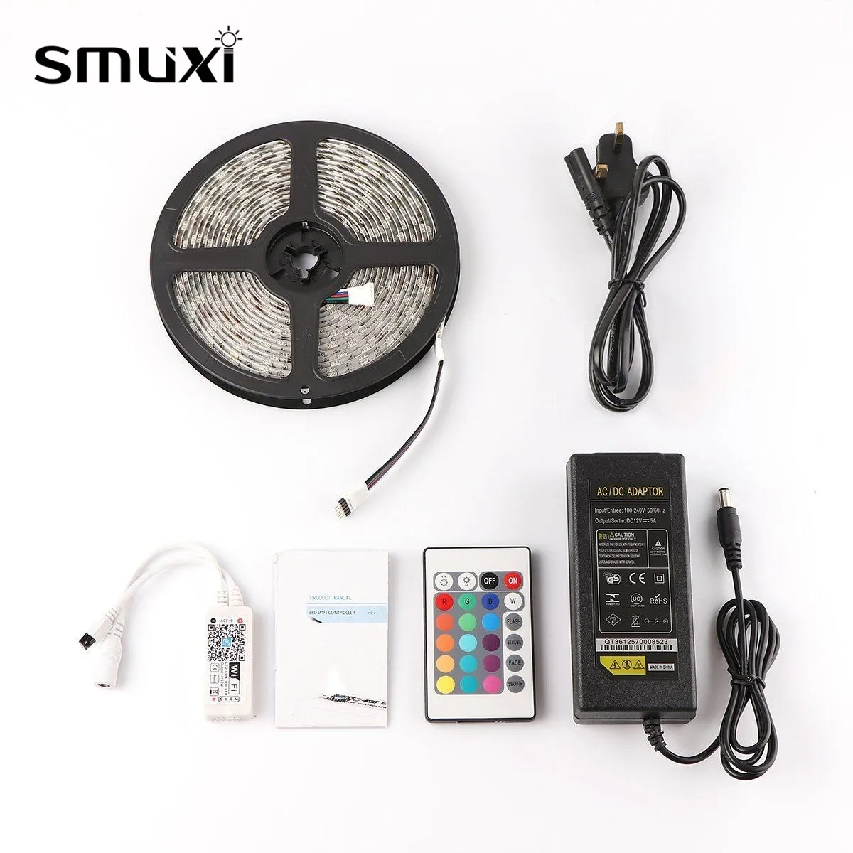 Smuxi 5050 5M/16.4Ft Smart Wifi RGB 150 LED Strip Lights Intelligent Controller 12V 3A power For Alexa Google Home IR EU
Smuxi 5050 5M/16.4Ft Smart Wifi RGB 150 LED Strip Lights Intelligent Controller 12V 3A power For Alexa Google Home IR EU