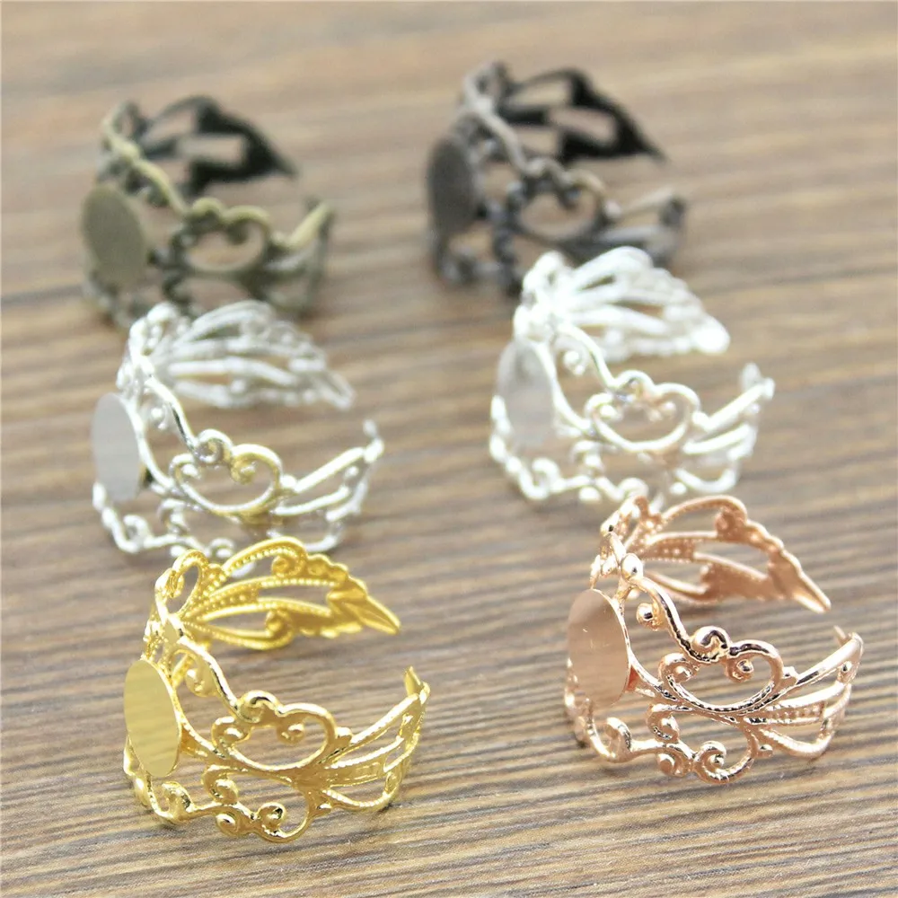 10pcs Filigree Adjustable Ring Settings Base Lace Ring Settings Adjustable Ring Filigree Base 6 Colors 8mm Flat
10pcs Filigree Adjustable Ring Settings Base Lace Ring Settings Adjustable Ring Filigree Base 6 Colors 8mm Flat
