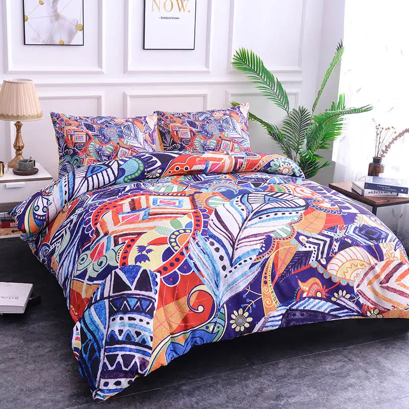 ZEIMON Luxury Bohemian Style Feathers Bedding Set Polyester Printed Twin Queen King Size 2/3pcs Duvet Cover Pillow Case For Home
ZEIMON Luxury Bohemian Style Feathers Bedding Set Polyester Printed Twin Queen King Size 2/3pcs Duvet Cover Pillow Case For Home